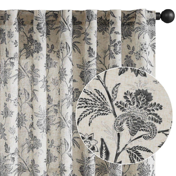 Vintage Botanical Vine & Multi-Floral Curtains - Jinchan Home