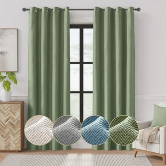 
                    
                      Herringbone Weave Solid Grommet Curtains - Jinchan Home
                    
                  