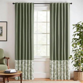
                    
                      Two-Tone Damask Floral 3-in-1 Curtains - Jinchan Home
                    
                  