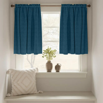 
                    
                      Solid Faux Linen Rod Pocket Kitchen Curtains - Jinchan Home
                    
                  