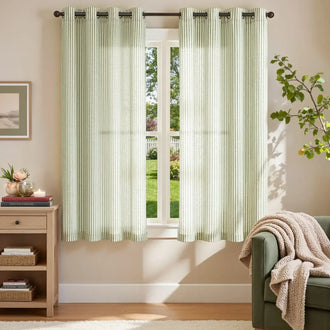 
                    
                      Fine-Striped Linen Blend Grommet Curtains - Jinchan Home
                    
                  