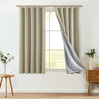 
                    
                      Textured Linen-Blend Solid Lined 3-in-1 Curtains - Jinchan Home
                    
                  