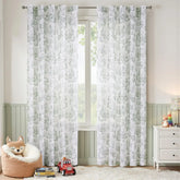 Bunny & Squirrel Toile Linen Curtains - Jinchan Home