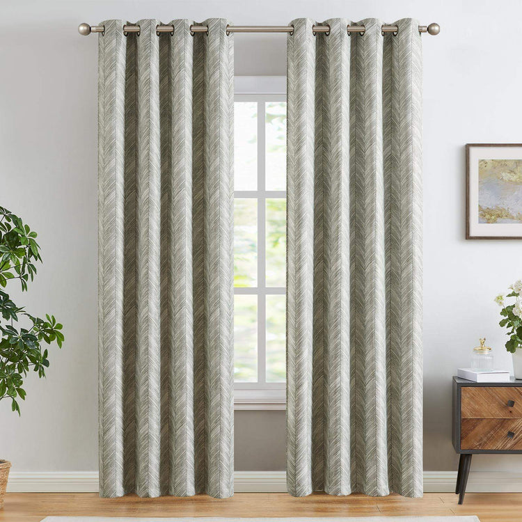 Herringbone Textured Curtains - Jinchan Home