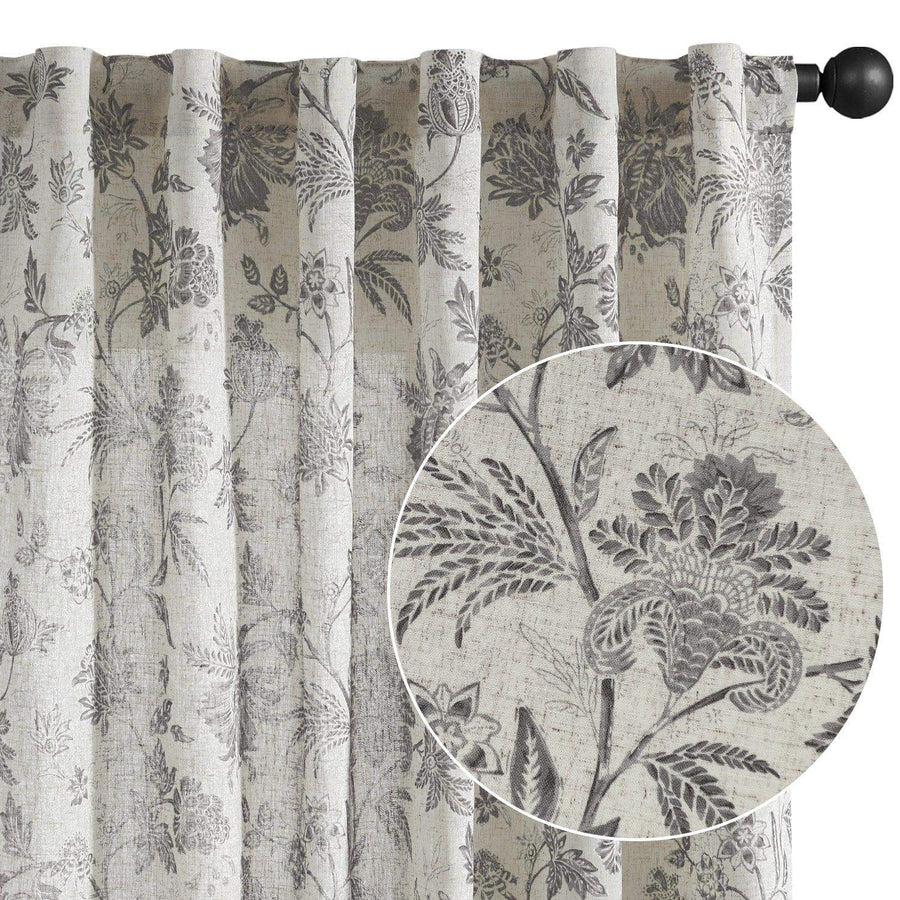 Vintage Botanical Vine & Multi-Floral Curtains - Jinchan Home