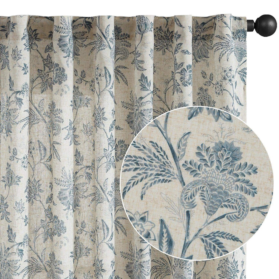 Vintage Botanical Vine & Multi-Floral Curtains - Jinchan Home