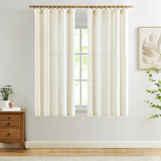 
                    
                      Boho Geometric Jacquard Striped Curtains - Jinchan Home
                    
                  