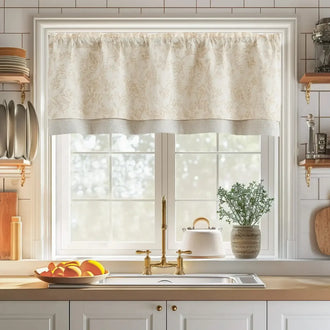 
                    
                      Vintage Botanical Scroll Double-Layer Valance - Jinchan Home
                    
                  