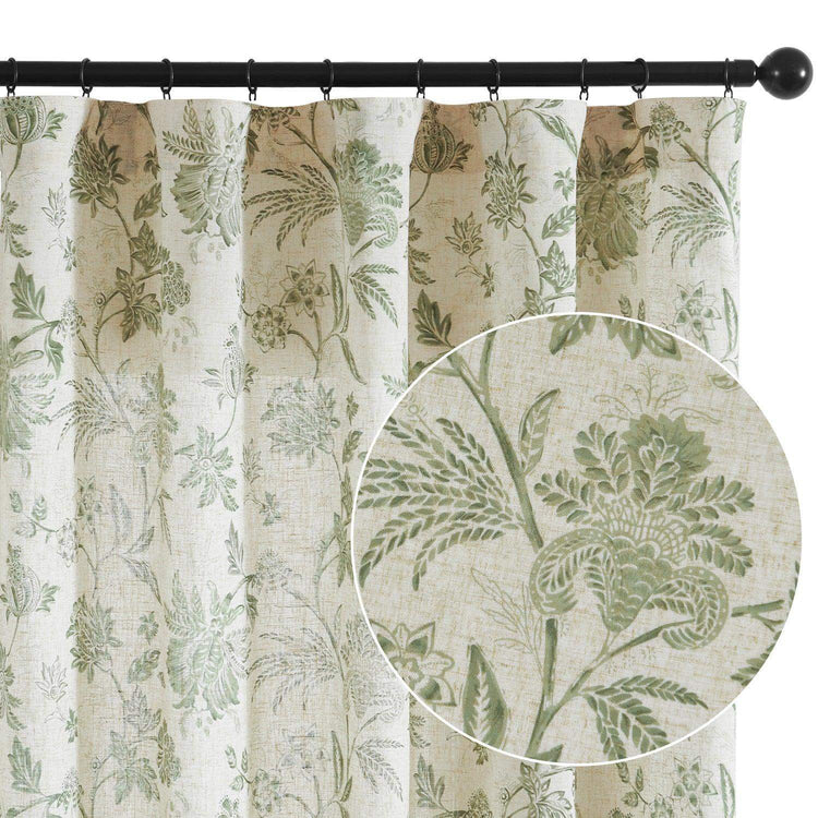 Vintage Botanical Vine & Multi-Floral Curtains - Jinchan Home