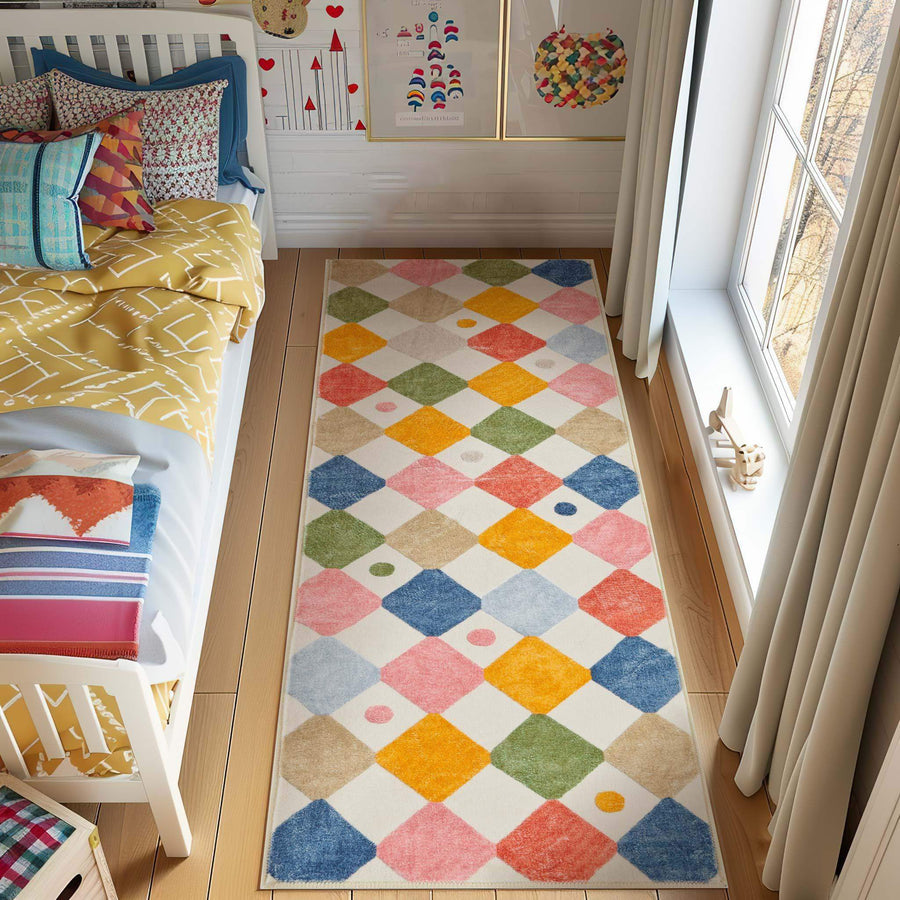 Candy Bean Diamond Rug - Jinchan Home
