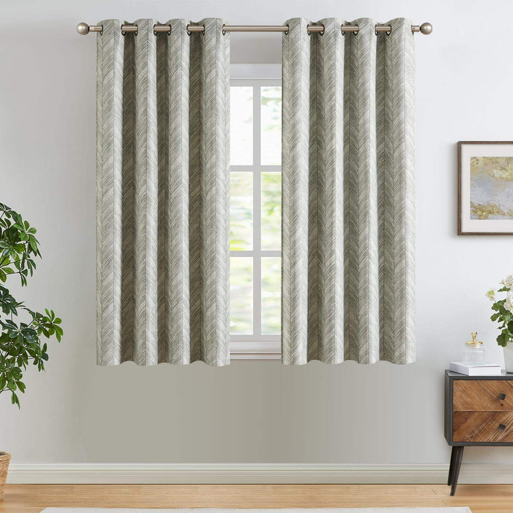 Herringbone Textured Curtains - Jinchan Home