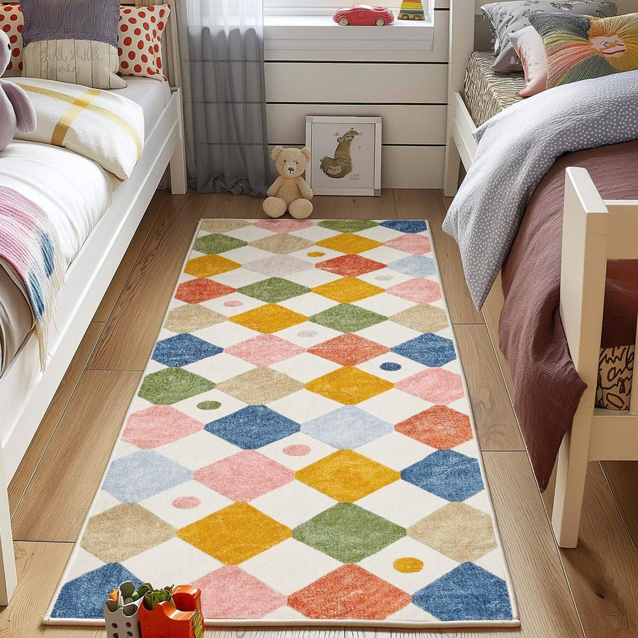 Candy Bean Diamond Rug - Jinchan Home