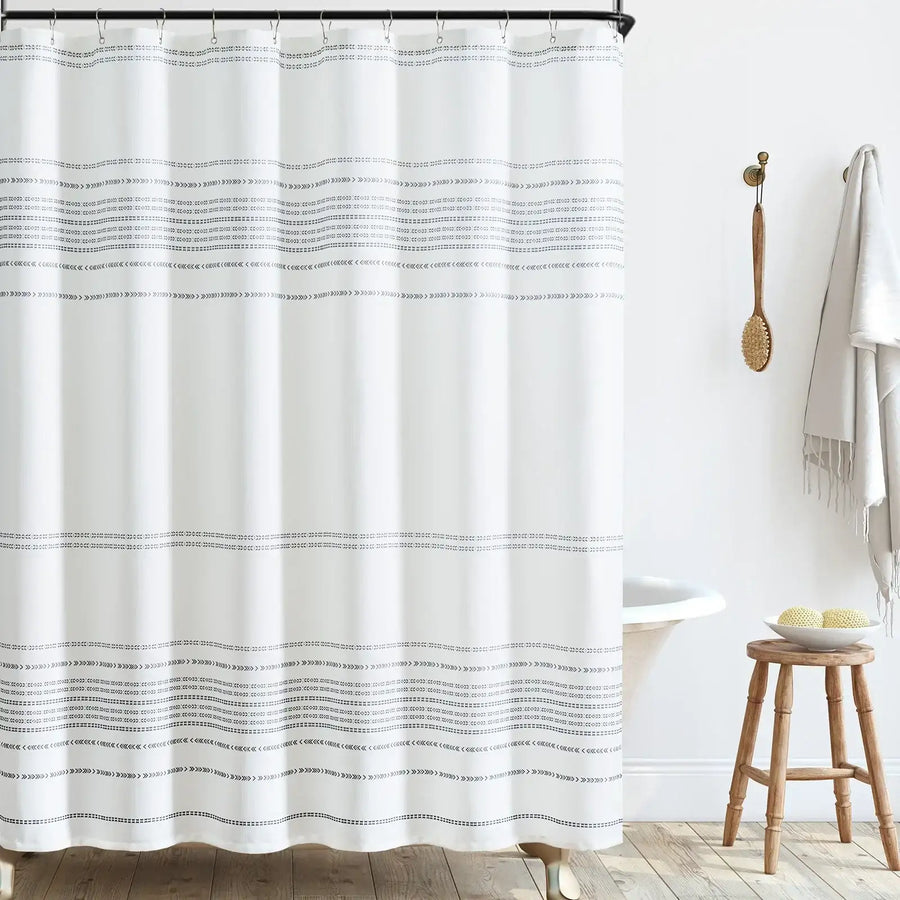 Boho Geometric Striped Shower Curtain - Jinchan Home