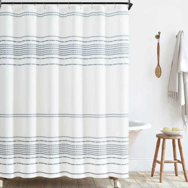 Boho Geometric Striped Shower Curtain - Jinchan Home
