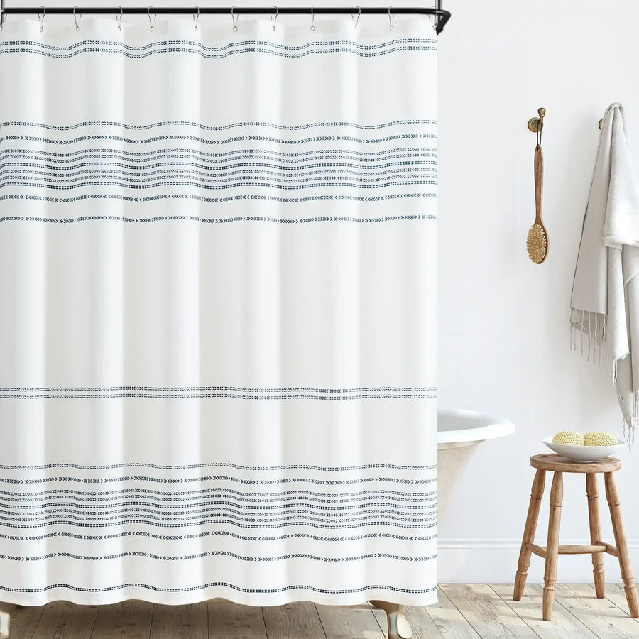 Boho Geometric Striped Shower Curtain - Jinchan Home