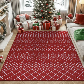 Christmas Tree Geometric Area Rug - Jinchan Home