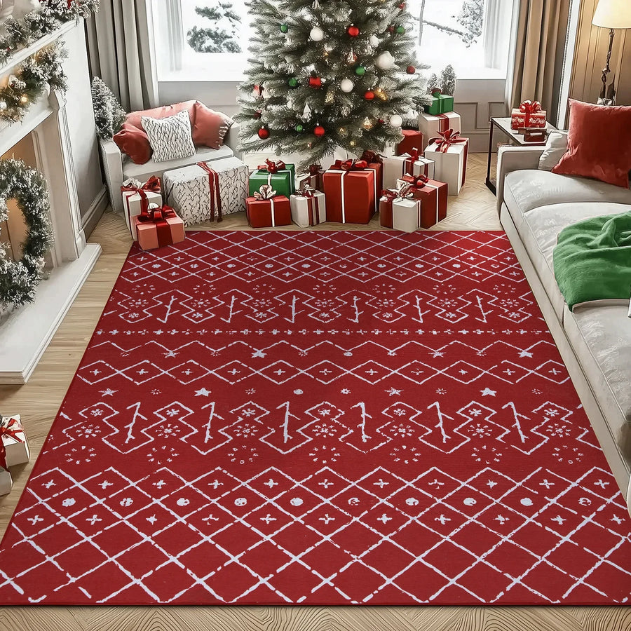 Christmas Tree Geometric Area Rug - Jinchan Home