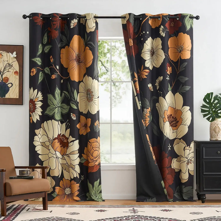 Hannah Floral Blackout Curtains - Jinchan Home