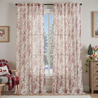 
                    
                      Peony Print Linen Blend 3-in-1 Curtains - Jinchan Home
                    
                  