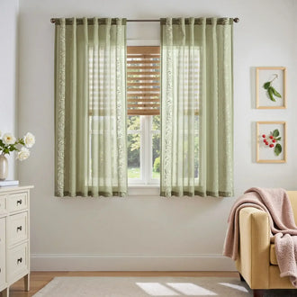 
                    
                      Boho Sheer Bordered Floral Embroidered Curtains - Jinchan Home
                    
                  