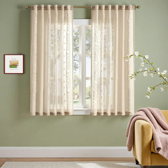 
                    
                      Boho Sheer Bordered Floral Embroidered Curtains - Jinchan Home
                    
                  
