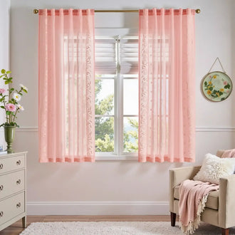 
                    
                      Boho Sheer Bordered Floral Embroidered Curtains - Jinchan Home
                    
                  