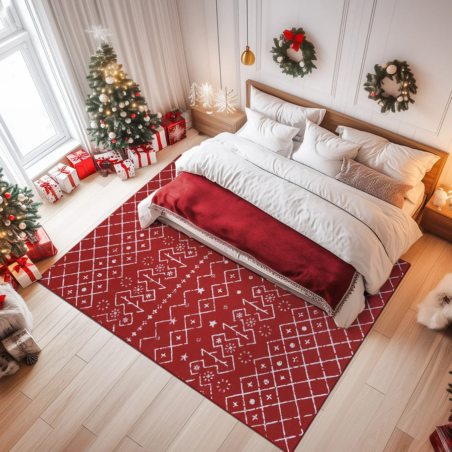 Christmas Tree Geometric Area Rug - Jinchan Home