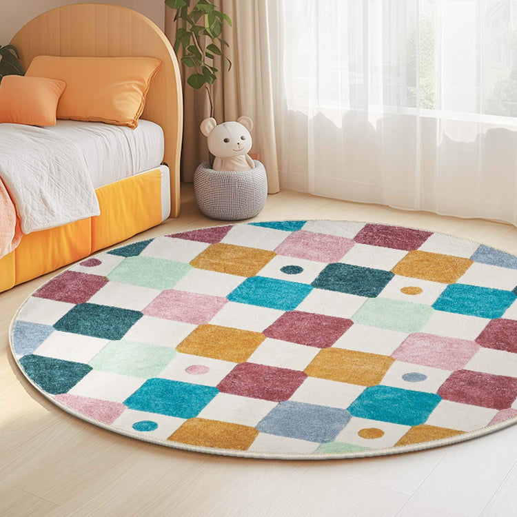 Colorful Diamond Checker Rug - Jinchan Home