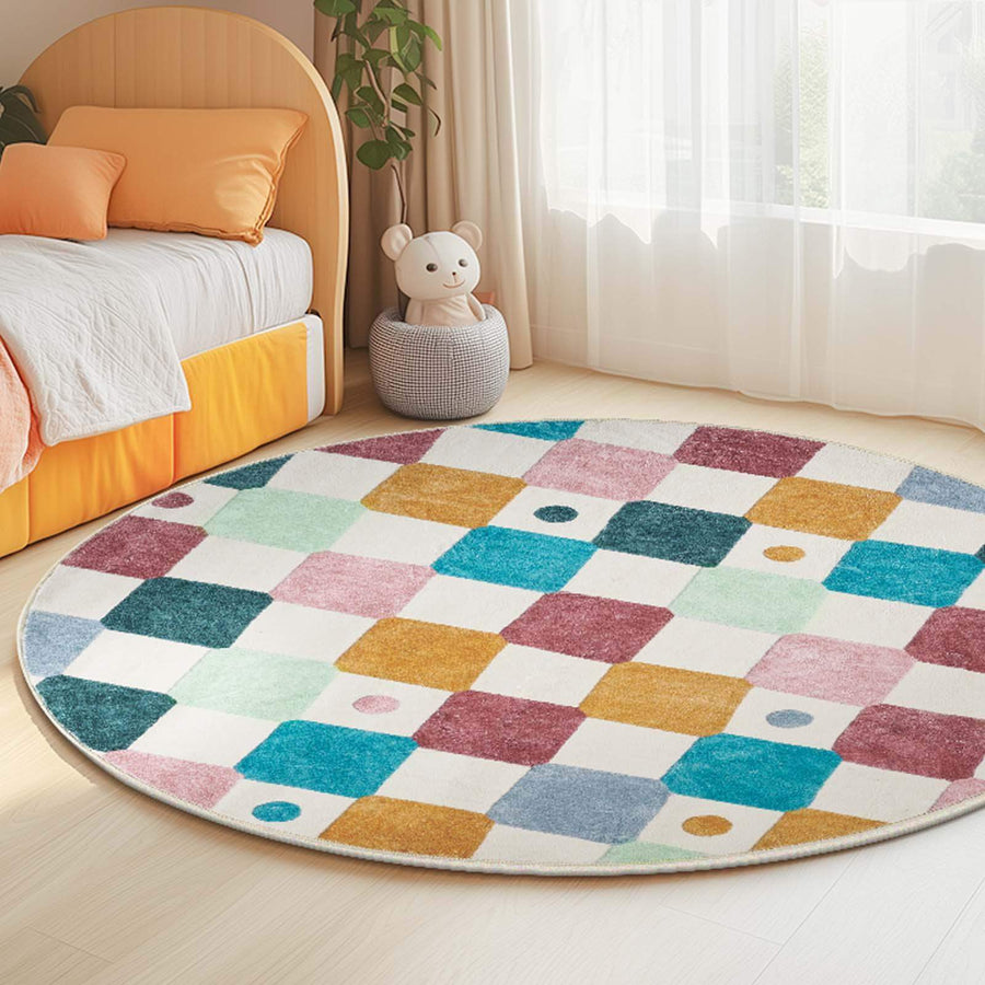 Colorful Diamond Checker Rug - Jinchan Home
