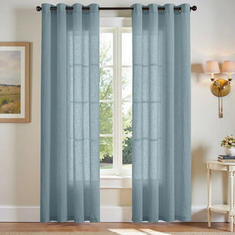 
                    
                      Solid Color Linen Blend Grommet Curtains - Jinchan Home
                    
                  