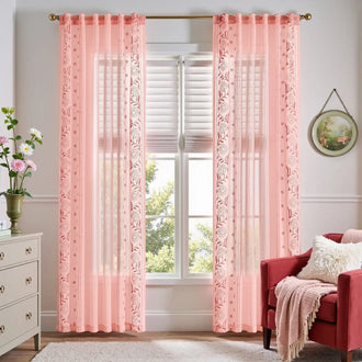
                    
                      Boho Sheer Bordered Floral Embroidered Curtains - Jinchan Home
                    
                  