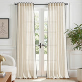 French Border Linen Blend Curtains - Jinchan Home