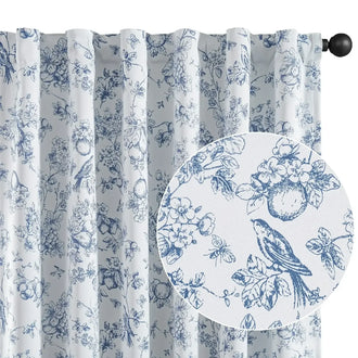 Vintage Bird & Botanical Sketch Curtains - Jinchan Home
