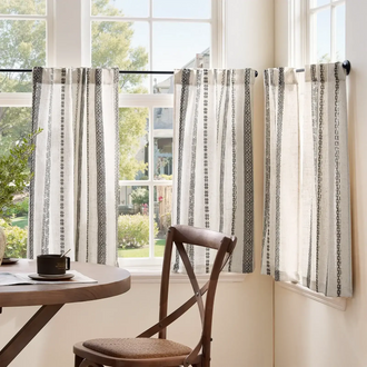 
                    
                      Boho Geometric Stripe Embroidered Kitchen Curtains - Jinchan Home
                    
                  