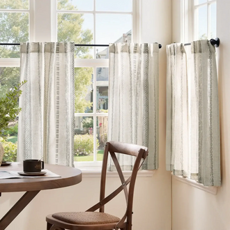 
                    
                      Boho Geometric Stripe Embroidered Kitchen Curtains - Jinchan Home
                    
                  