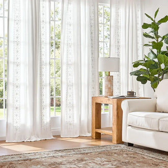 
                    
                      Floral Embroidered Linen Blend Curtains - Jinchan Home
                    
                  