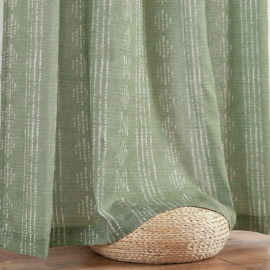 Boho Geometric Vertical Stripe Linen Curtains - Jinchan Home