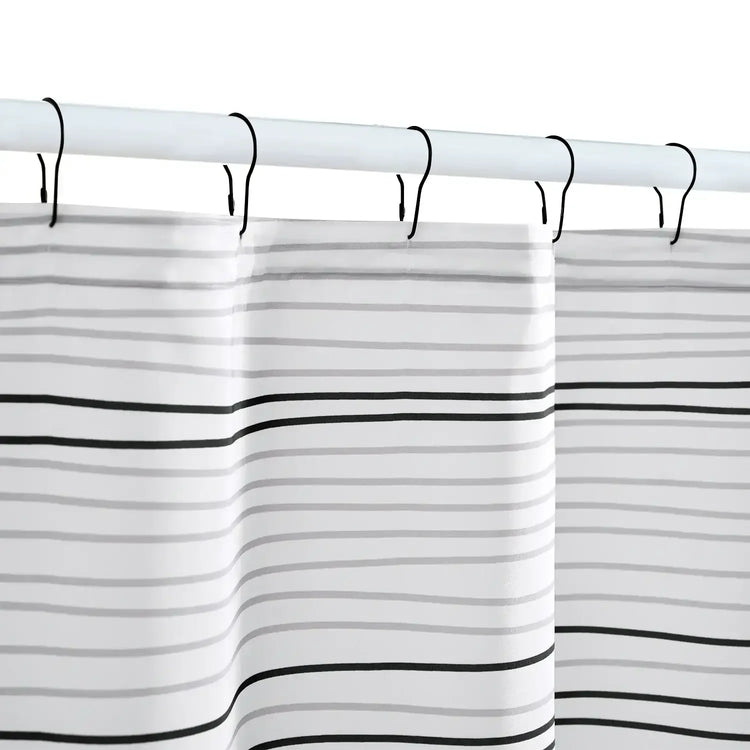 Two-Tone Striped Shower Curtain - Jinchan Home