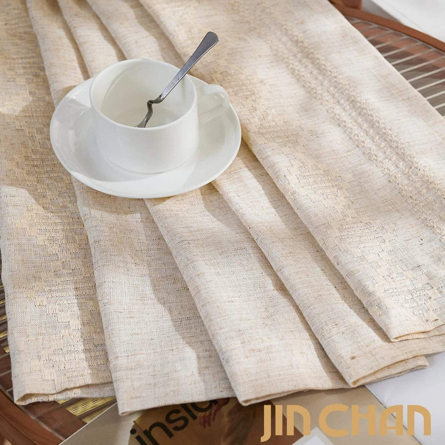 Embroidered Boho Ikat Geometric Curtains - Jinchan Home