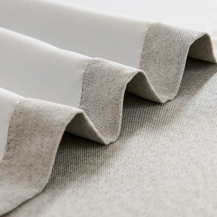 Solid Faux Linen Rod Pocket Kitchen Curtains - Jinchan Home