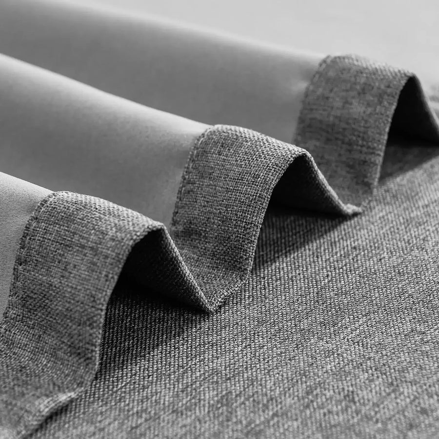Solid Faux Linen Rod Pocket Kitchen Curtains - Jinchan Home