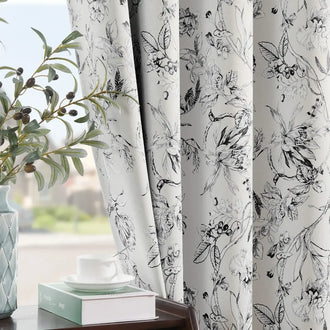 
                    
                      Hand-Drawn Sketch Floral Linen Curtains - Jinchan Home
                    
                  