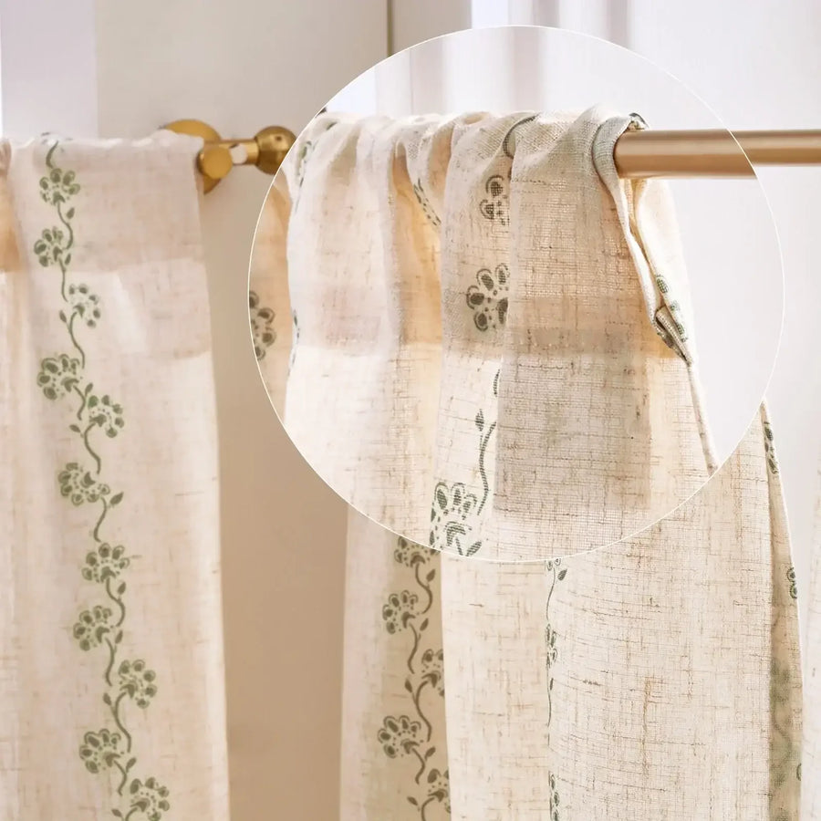 Cute Hello Kitty Paw-Inspired Floral Kitchen Curtains - Jinchan Home