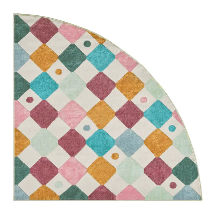 Colorful Diamond Checker Rug - Jinchan Home