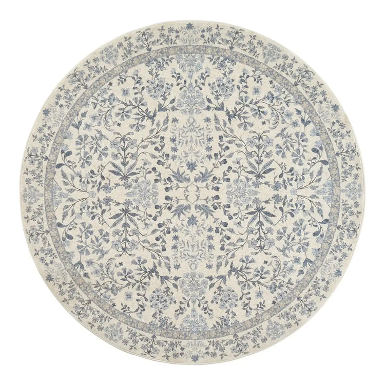 Hand-Painted Vintage Foliage & Floral Area Rug - Jinchan Home