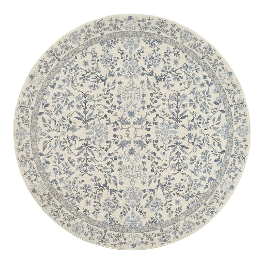 Hand-Painted Vintage Foliage & Floral Area Rug - Jinchan Home