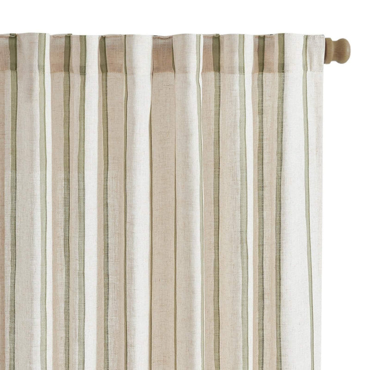 Shadow Stripe Linen Blend Curtains - Jinchan Home