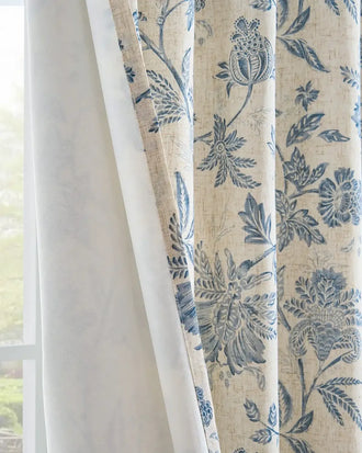 Vintage Botanical Vine Linen Curtains - Jinchan Home