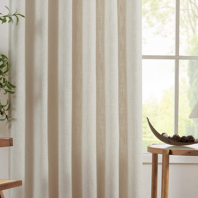 Solid Faux Linen 3-in-1 Curtains - Jinchan Home