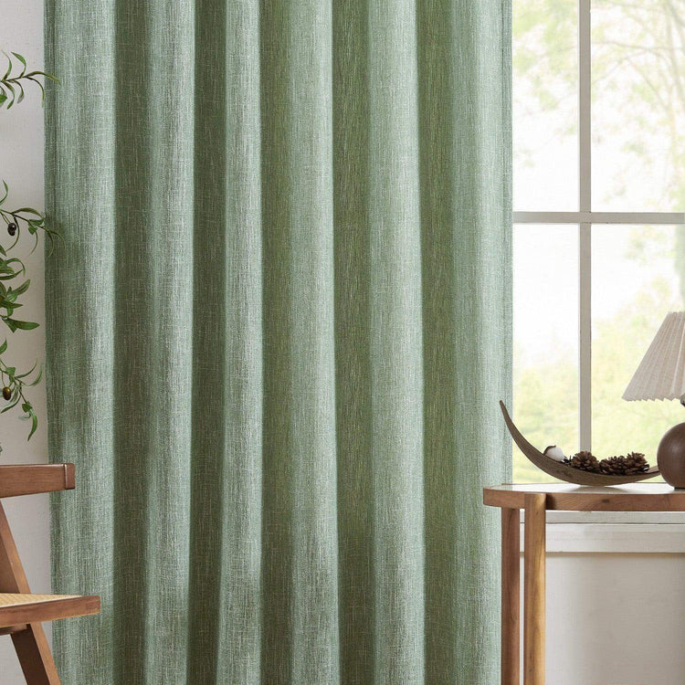 Solid Faux Linen 3-in-1 Curtains - Jinchan Home